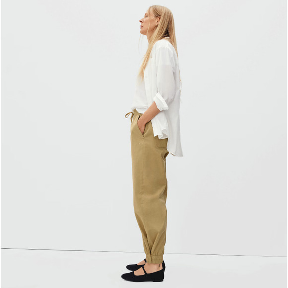 Everlane Womens The Easy Jogger Pants XXS Snap Cuff Golden Oak Tan NWT - Picture 2 of 11